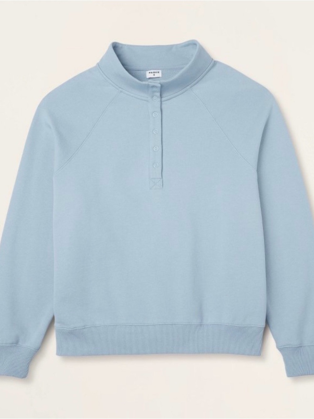 PARKE x Target Women's Snap Mockneck Popover Sweatshirt - Light Blue XXS/XS